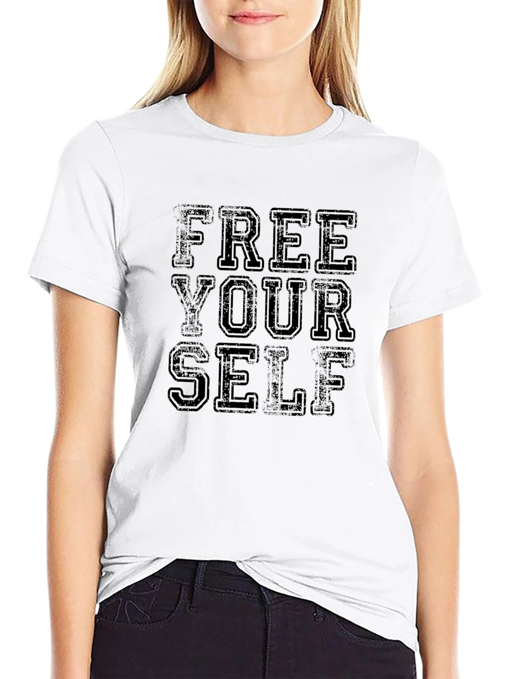 Free Yourself Graphic Tee - Black Cotton