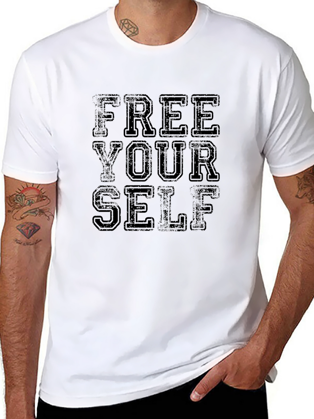 Free Yourself Graphic Tee - Black Cotton