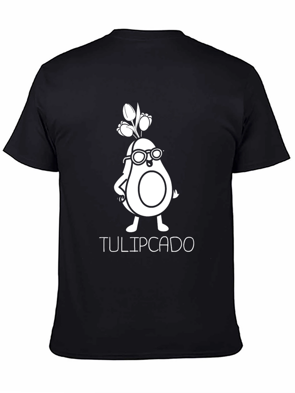 Tulipcado Graphic Tee - Unique Avocado Cartoon