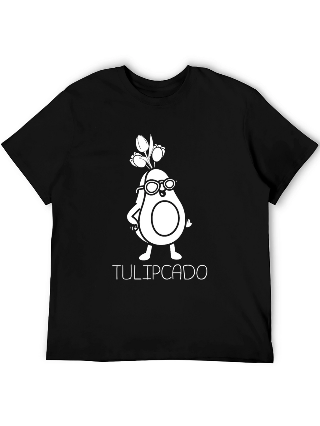 Tulipcado Graphic Tee - Unique Avocado Cartoon