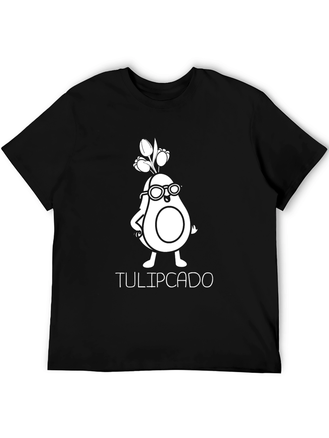 Tulipcado Graphic Tee - Unique Avocado Cartoon