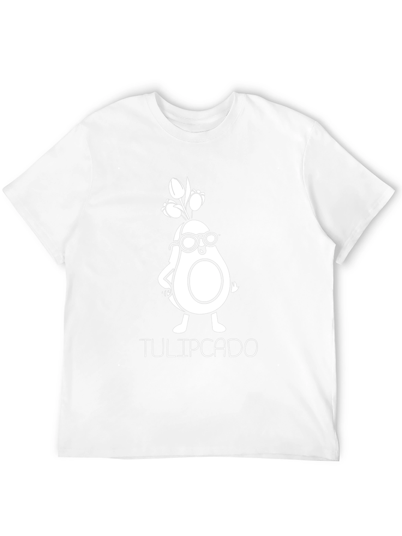 Tulipcado Graphic Tee - Unique Avocado Cartoon