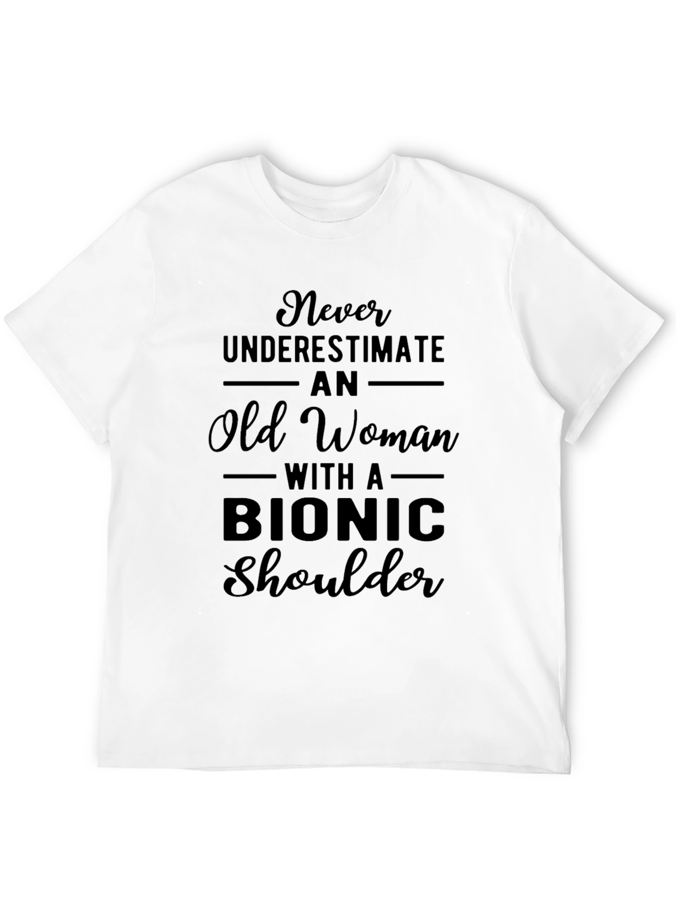 Bionic Shoulder Old Woman Graphic T-Shirt