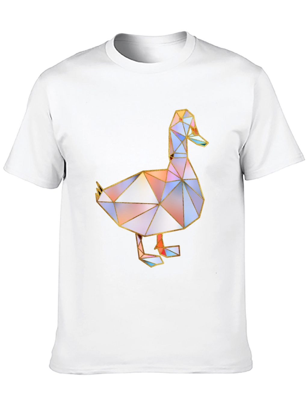 Geometric Duck Graphic Tee - Modern Art Style Shirt