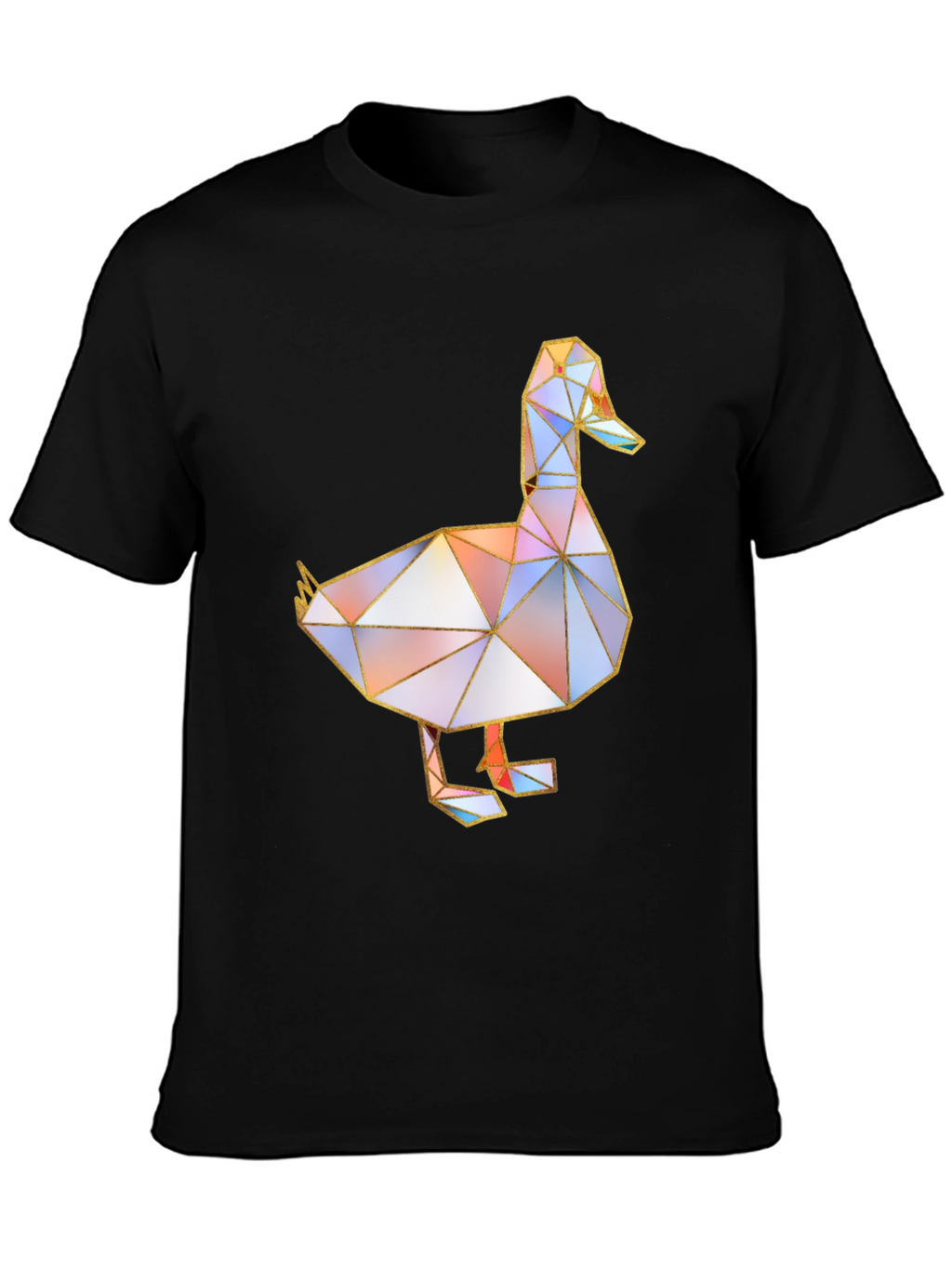 Geometric Duck Graphic Tee - Modern Art Style Shirt