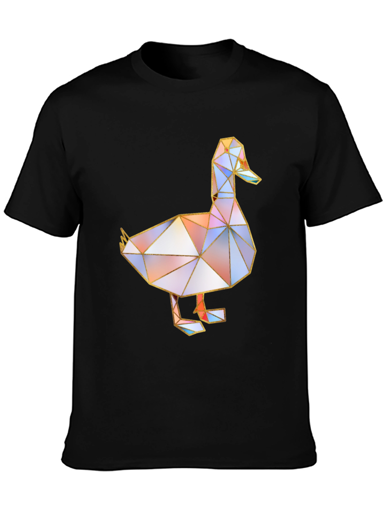 Geometric Duck Graphic Tee - Modern Art Style Shirt