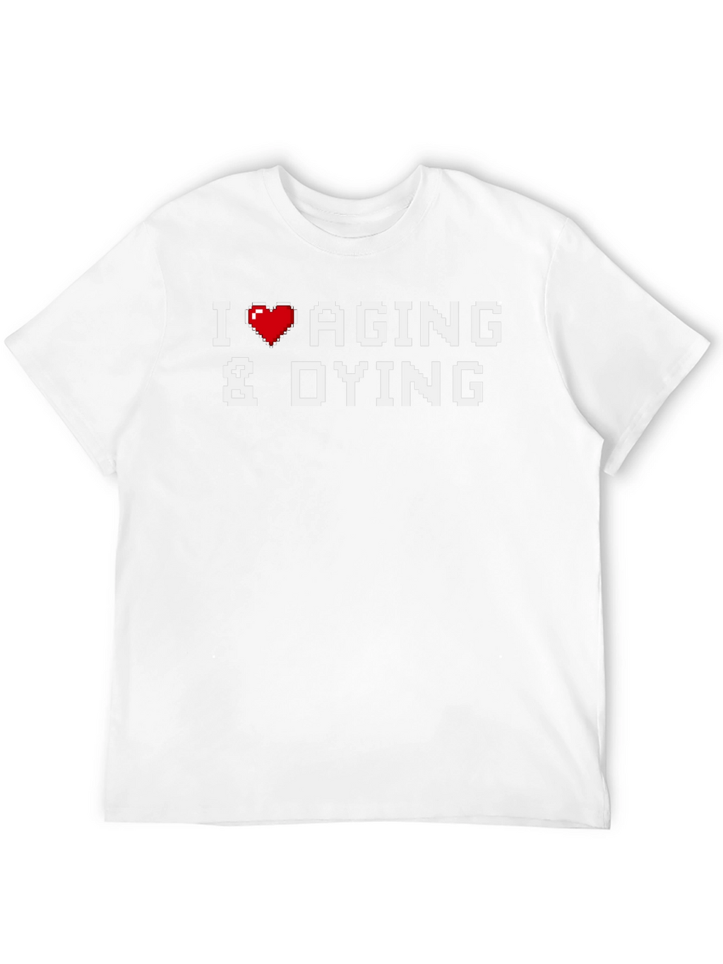 Pixel Heart Aging & Dying Graphic Tee - Black
