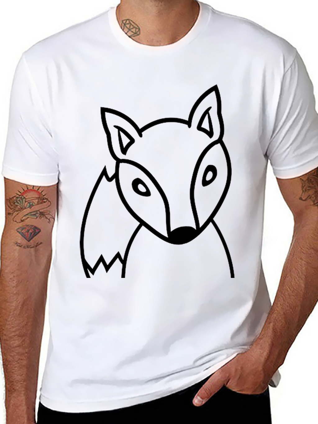 Mens Black Fox Graphic T-Shirt
