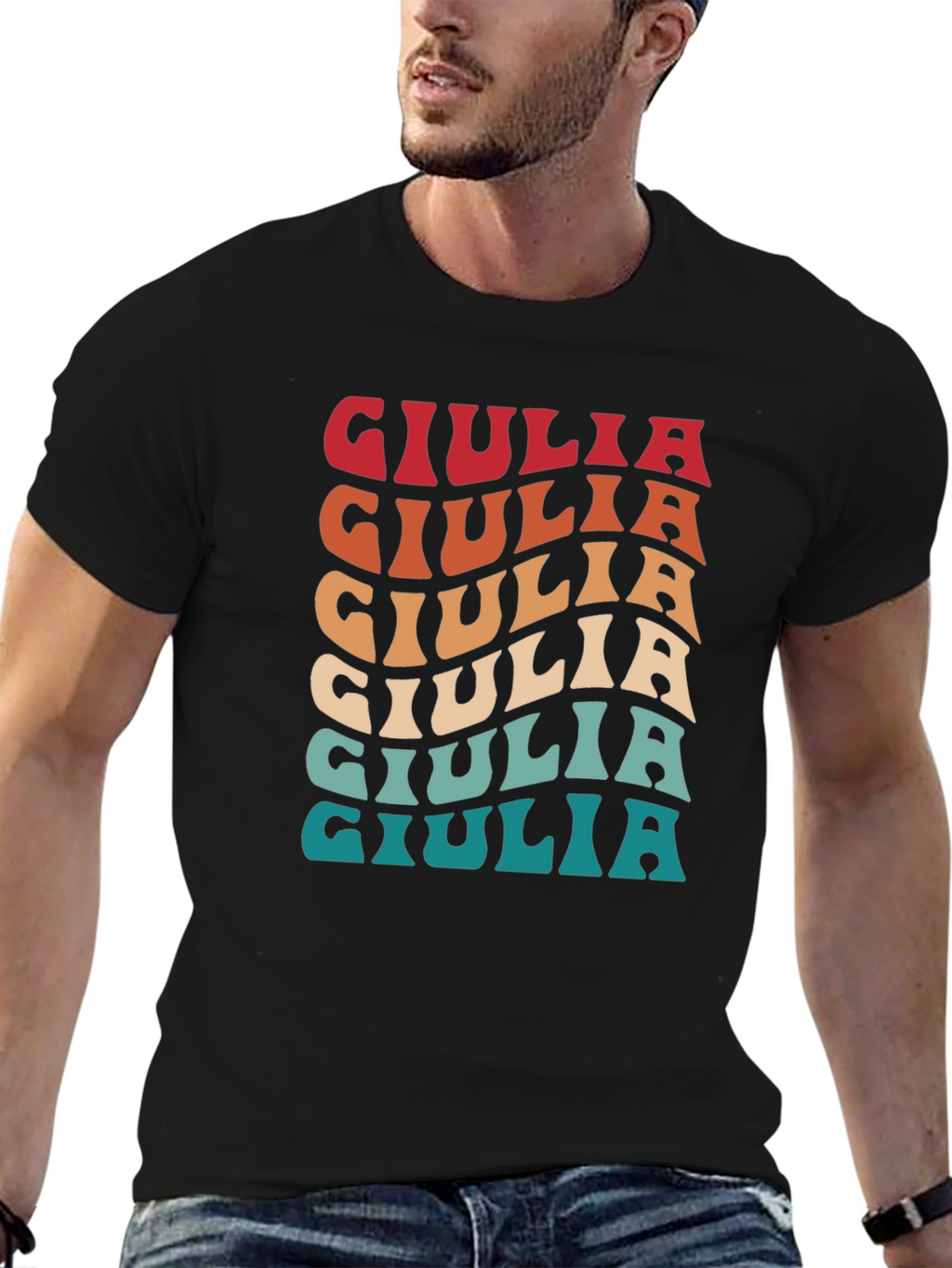 Giulia Retro Graphic T-Shirt - Stylish Custom Name Tee