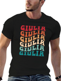 Giulia Retro Graphic T-Shirt - Stylish Custom Name Tee