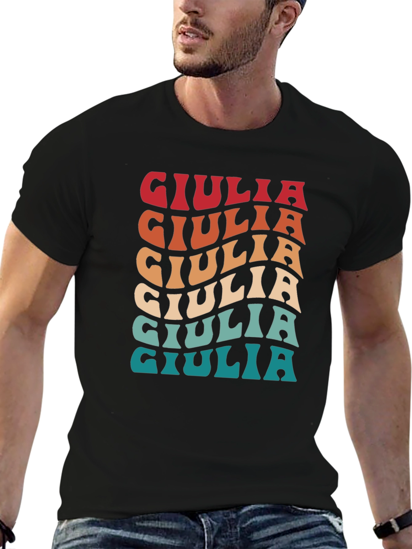 Giulia Retro Graphic T-Shirt - Stylish Custom Name Tee