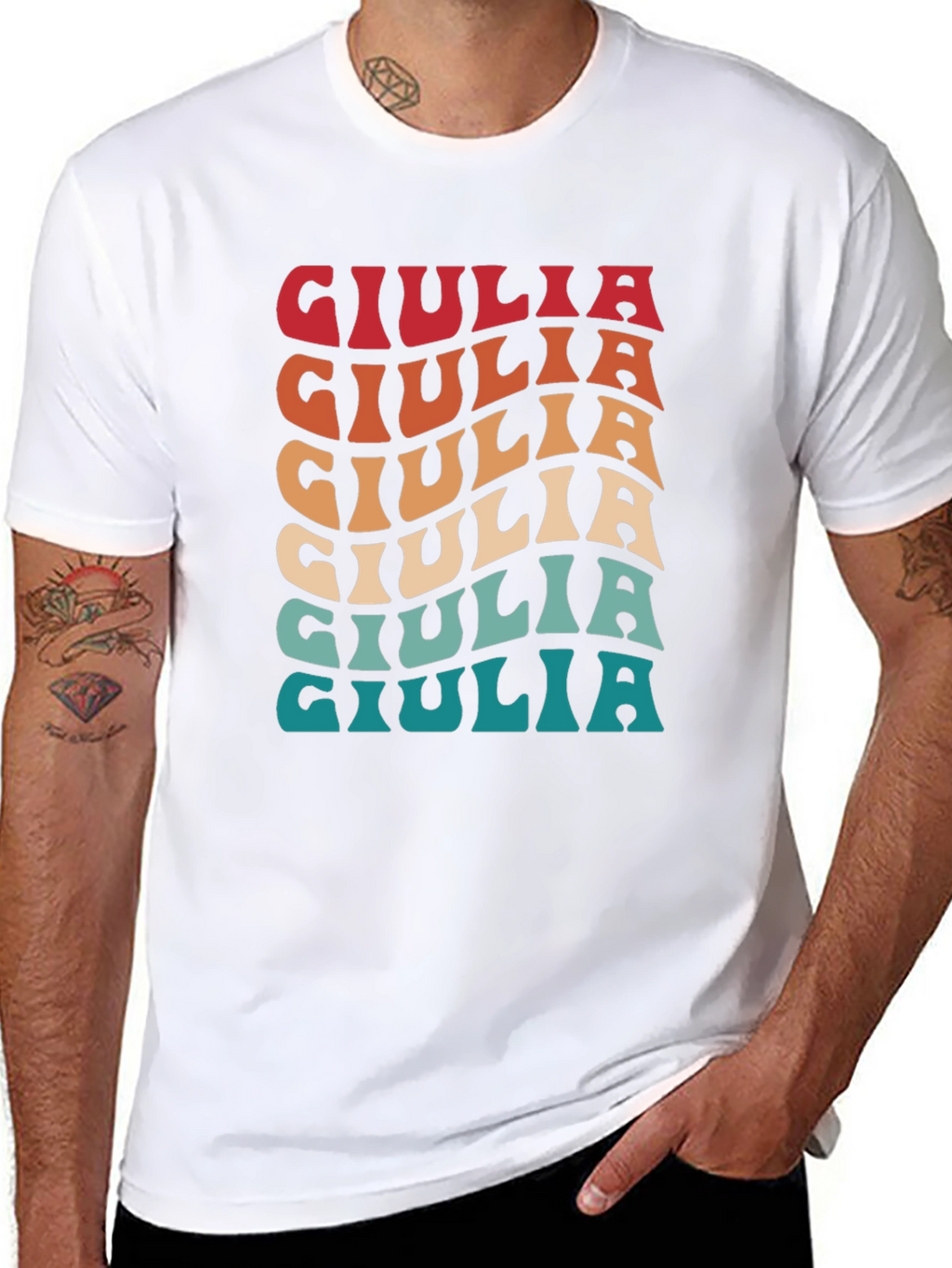 Giulia Retro Graphic T-Shirt - Stylish Custom Name Tee