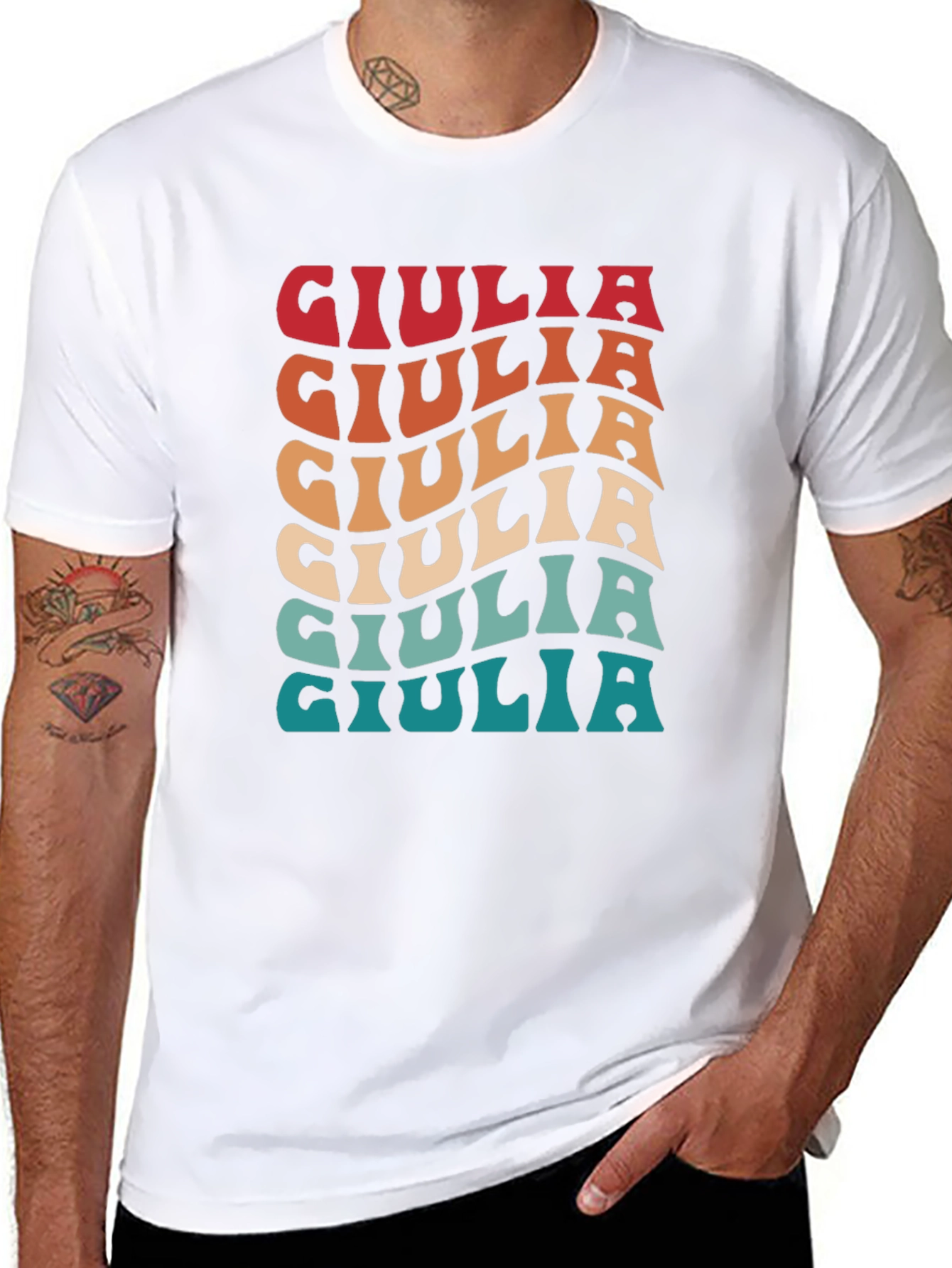 Giulia Retro Graphic T-Shirt - Stylish Custom Name Tee