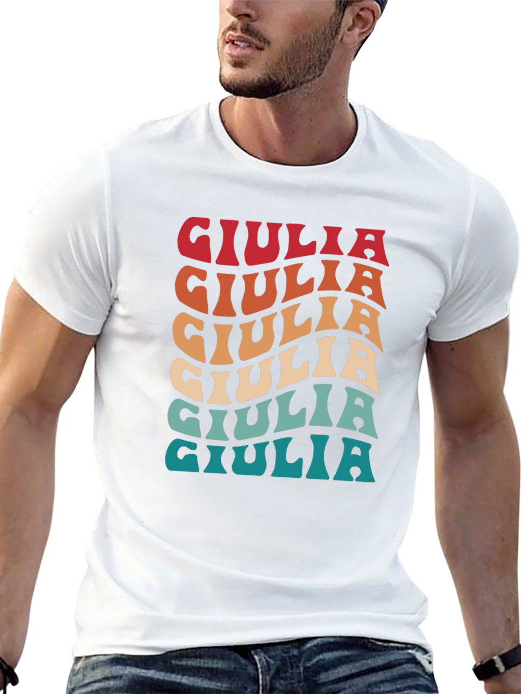 Giulia Retro Graphic T-Shirt - Stylish Custom Name Tee