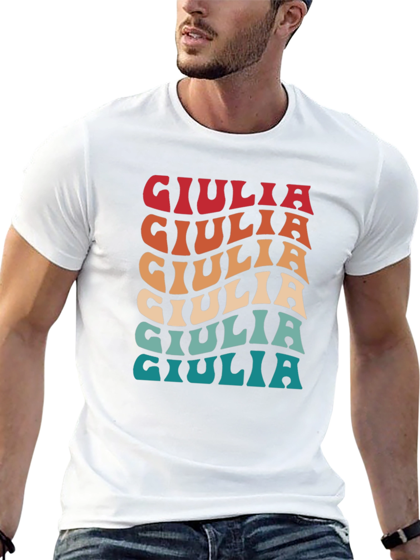 Giulia Retro Graphic T-Shirt - Stylish Custom Name Tee