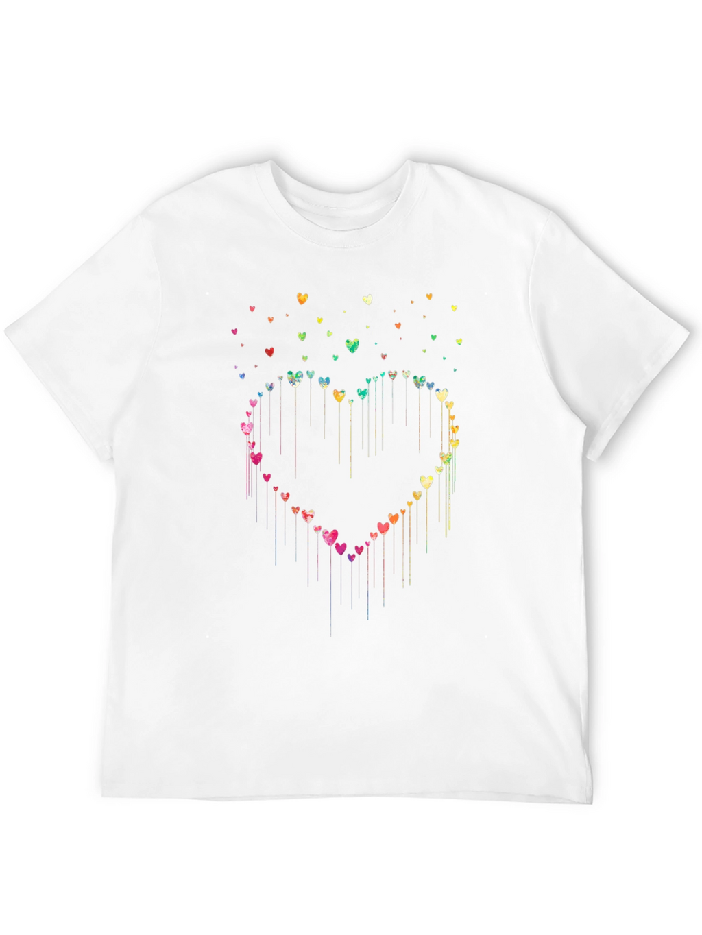 Heart Cascade Graphic Tee - Black Cotton Blend