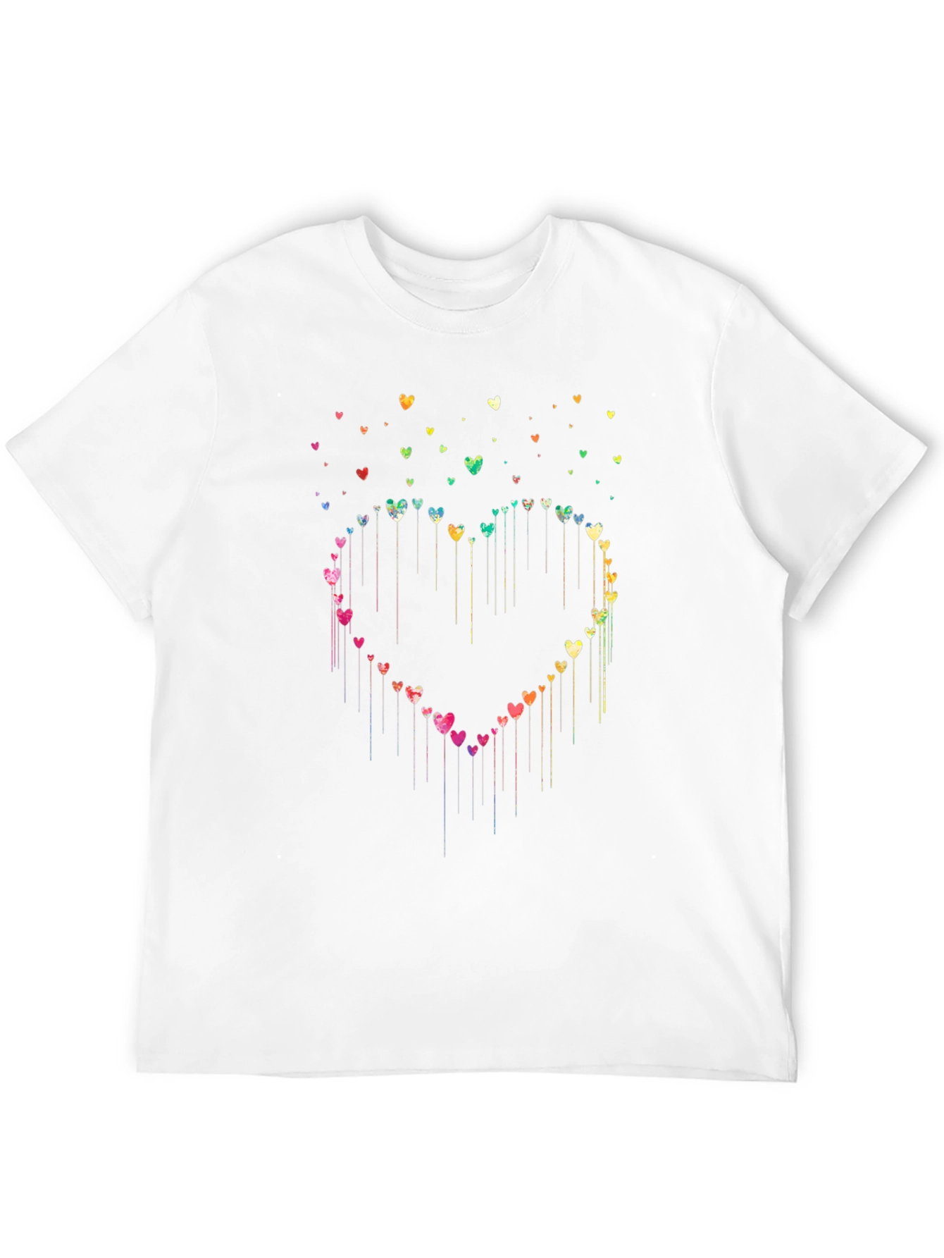 Heart Cascade Graphic Tee - Black Cotton Blend