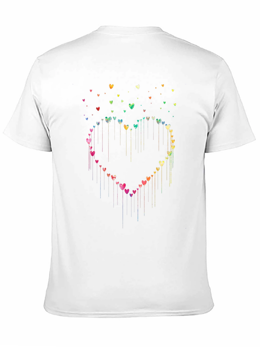 Heart Cascade Graphic Tee - Black Cotton Blend