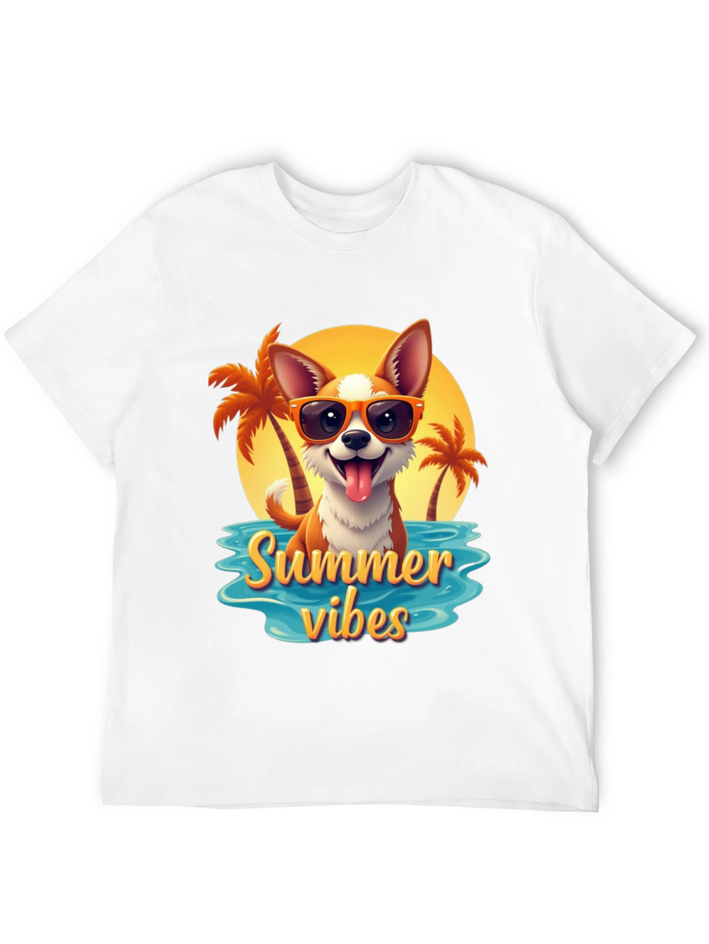 Summer Vibes Dog Graphic T-Shirt