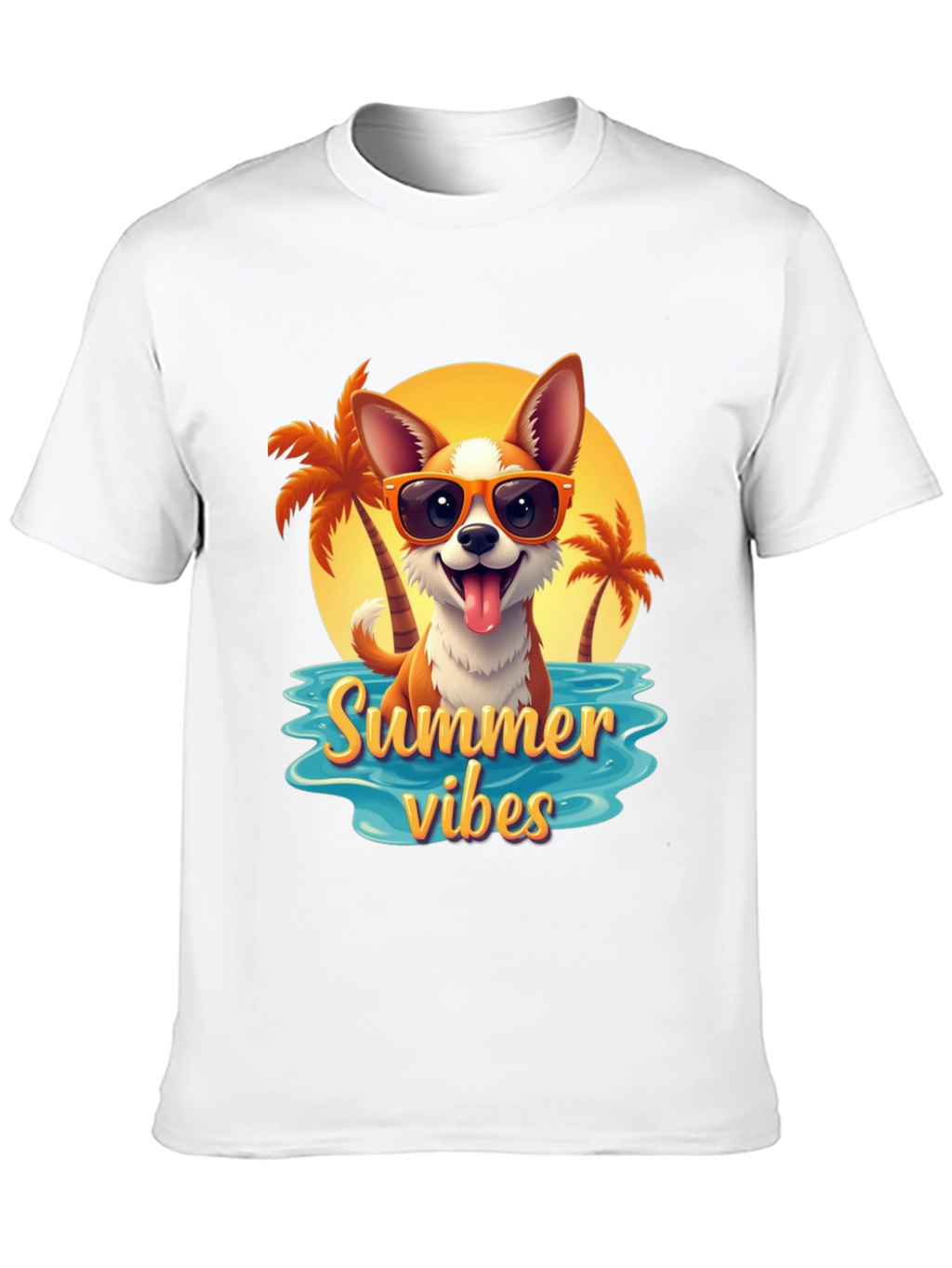 Summer Vibes Dog Graphic T-Shirt