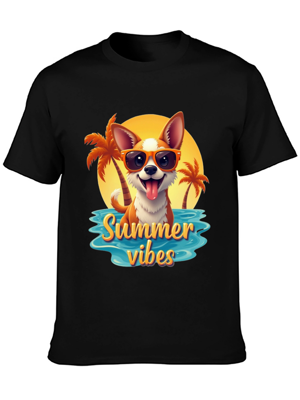 Summer Vibes Dog Graphic T-Shirt