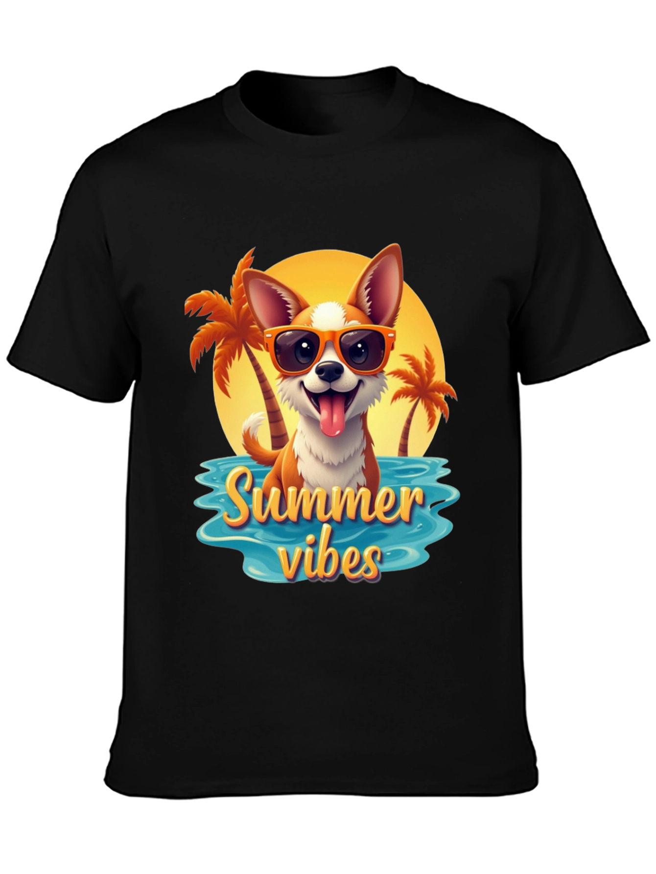 Summer Vibes Dog Graphic T-Shirt