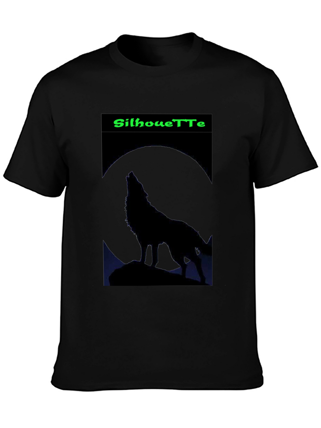 Silhouette Wolf Graphic T-Shirt - Mens Black Tee