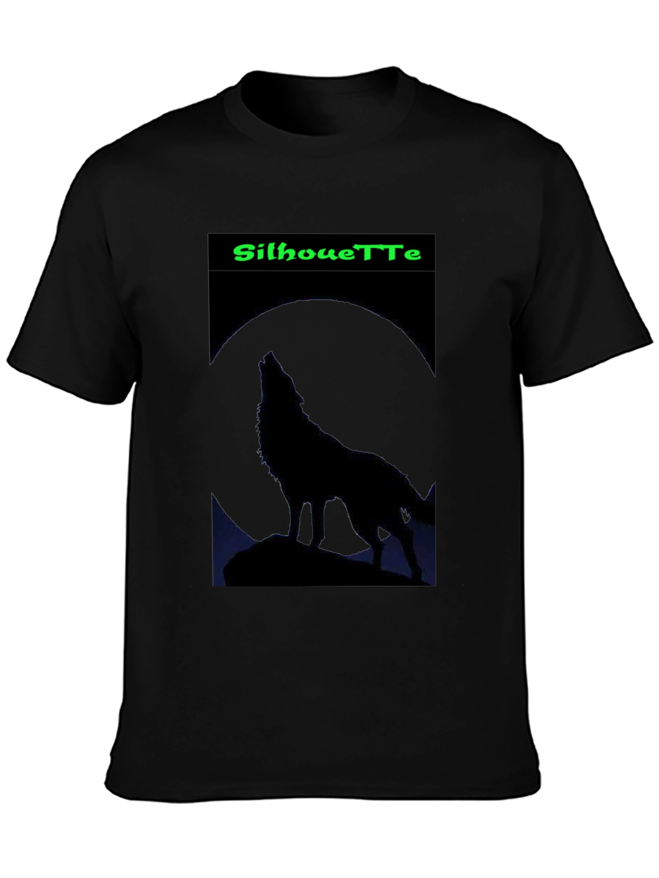 Silhouette Wolf Graphic T-Shirt - Mens Black Tee