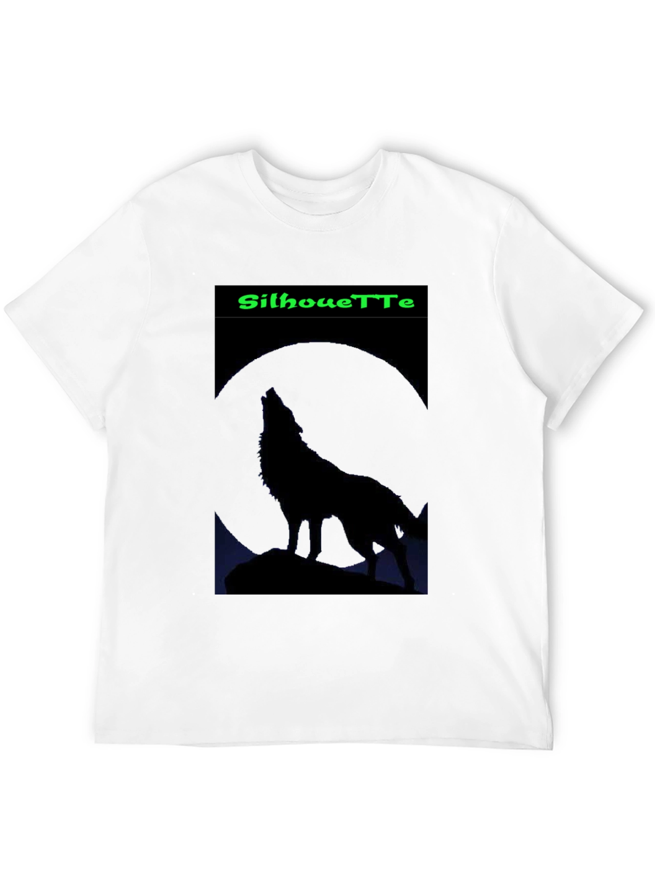 Silhouette Wolf Graphic T-Shirt - Mens Black Tee