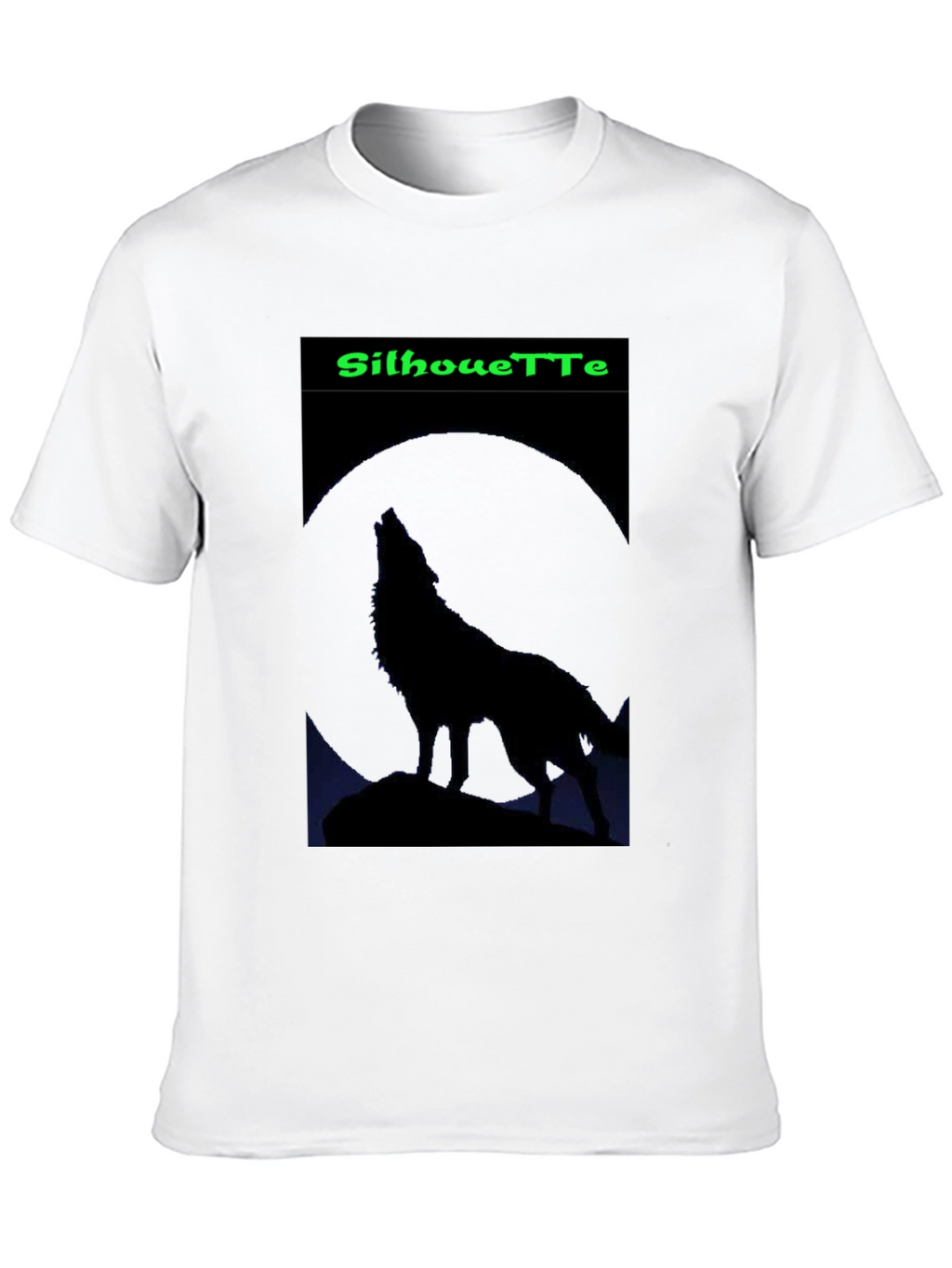 Silhouette Wolf Graphic T-Shirt - Mens Black Tee
