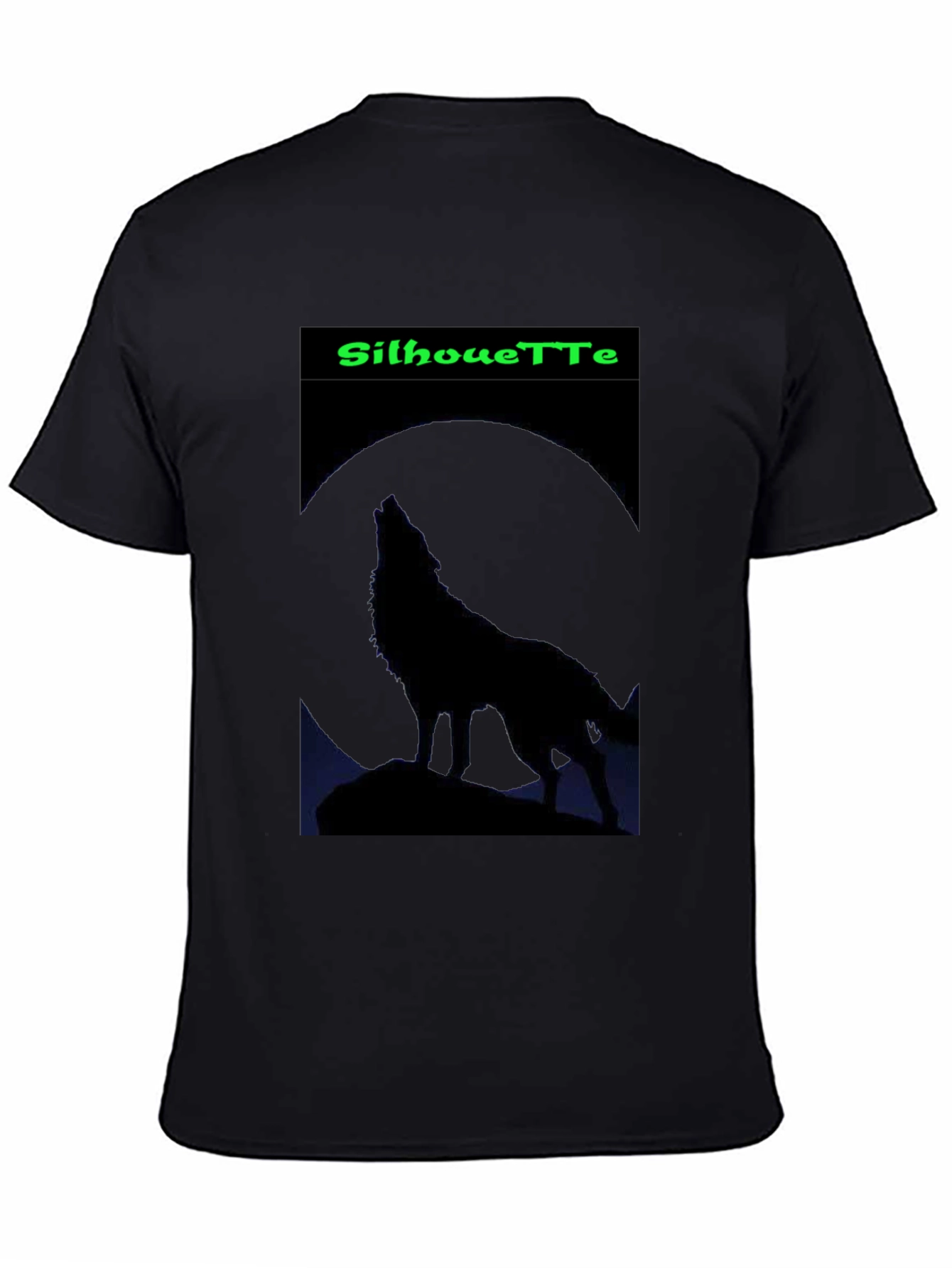 Silhouette Wolf Graphic T-Shirt - Mens Black Tee