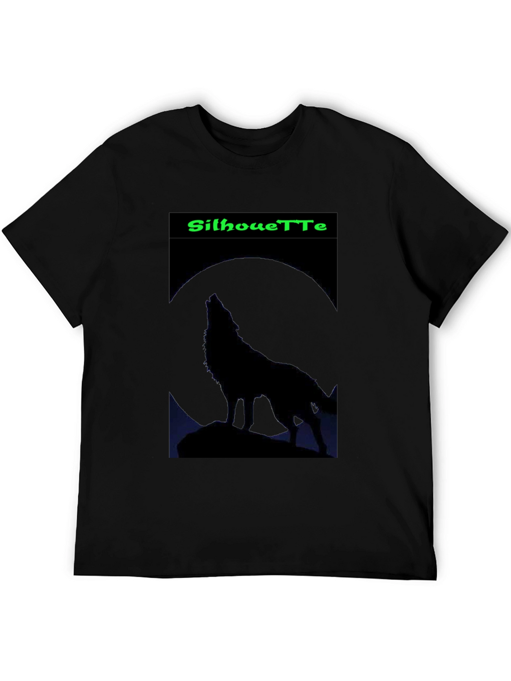 Silhouette Wolf Graphic T-Shirt - Mens Black Tee