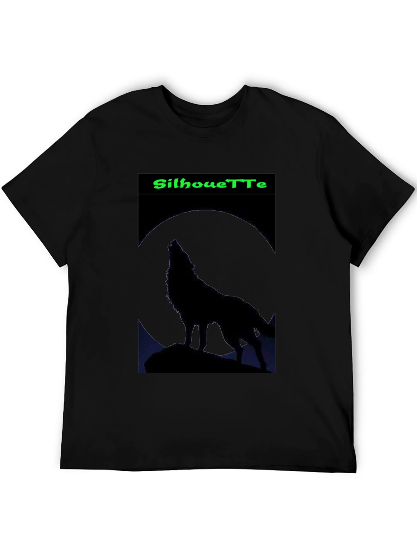 Silhouette Wolf Graphic T-Shirt - Mens Black Tee