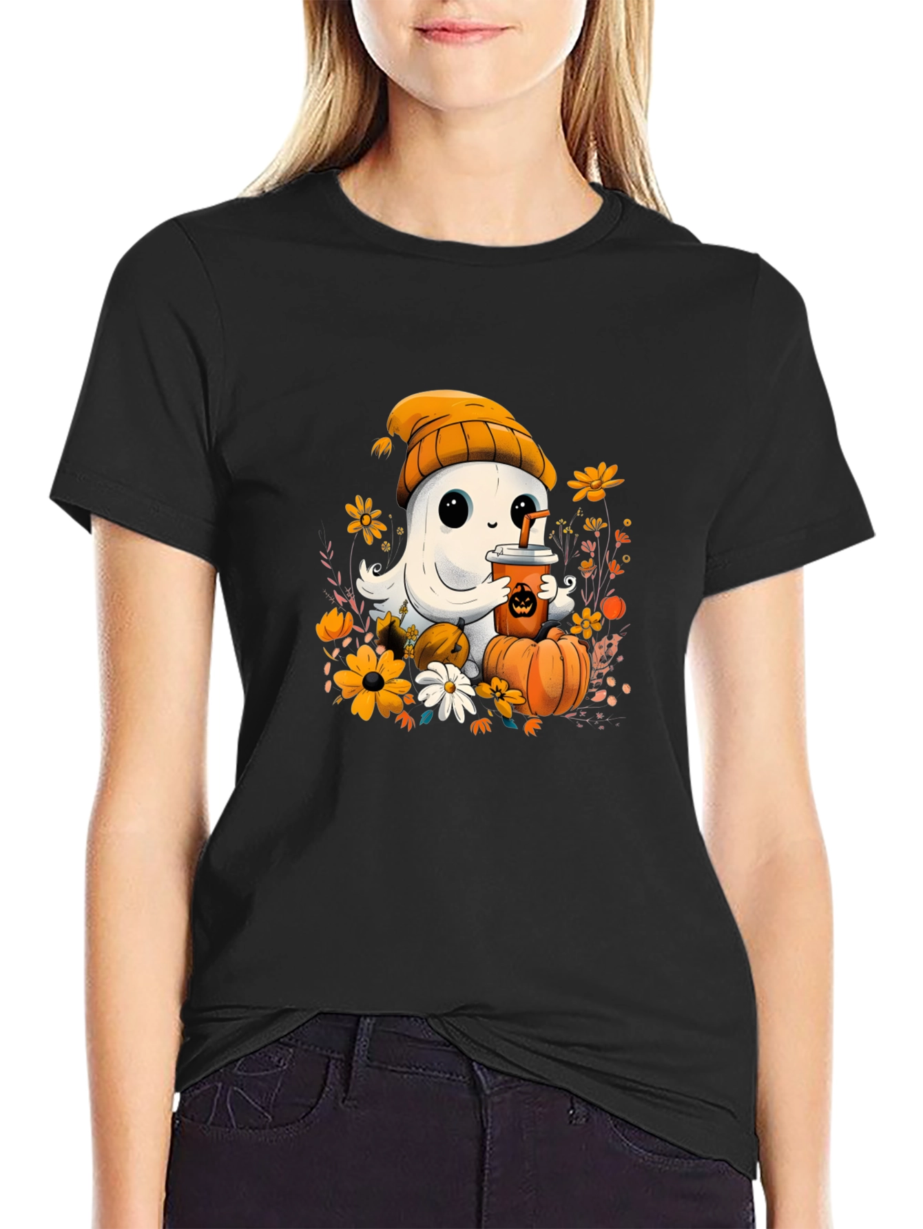 Cute Ghost Halloween Graphic Tee