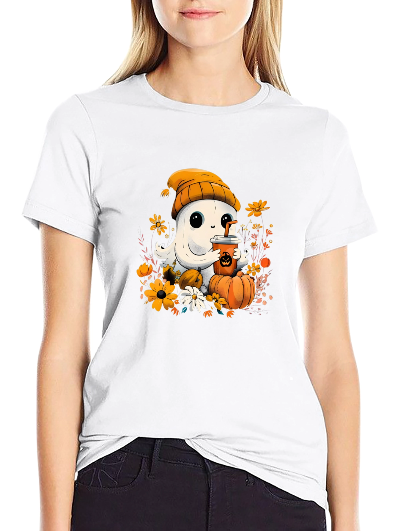 Cute Ghost Halloween Graphic Tee