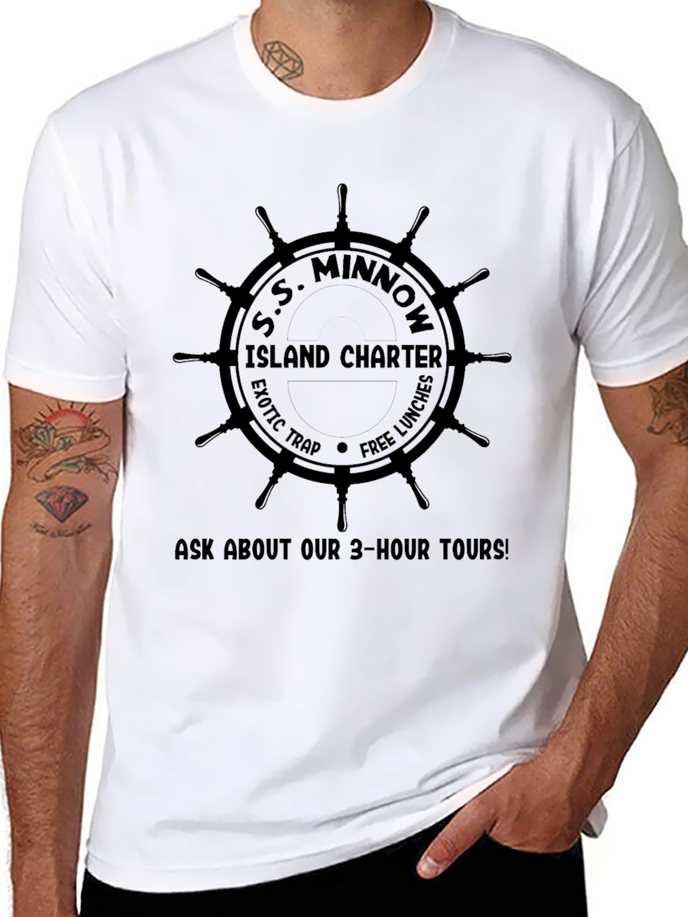 S.S. Minnow Island Charter Black T-Shirt