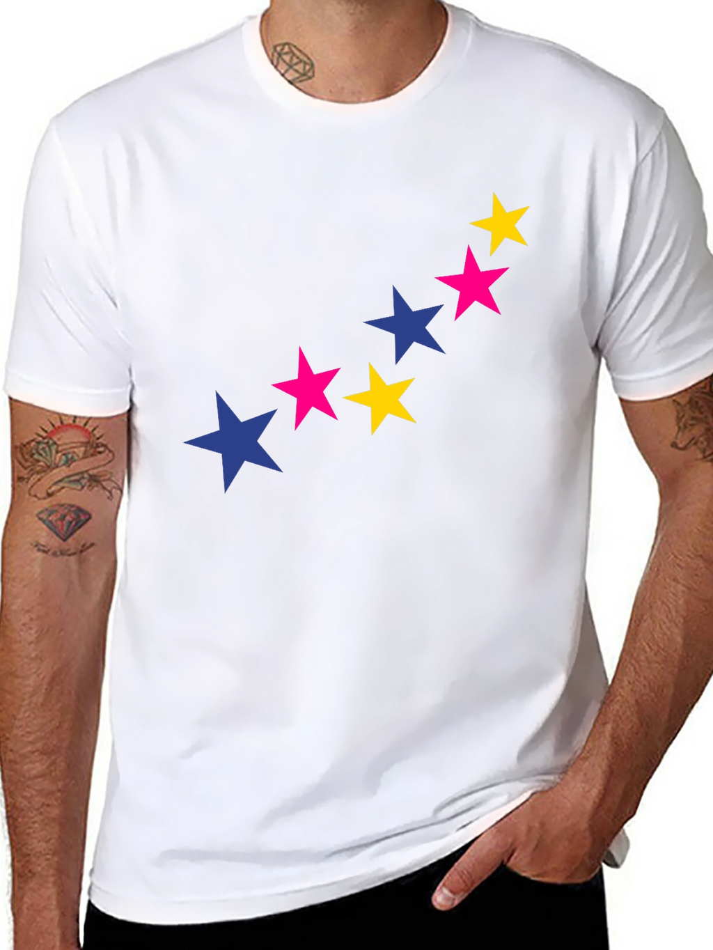Starry Graphic Tee - Bold & Stylish Black T-Shirt