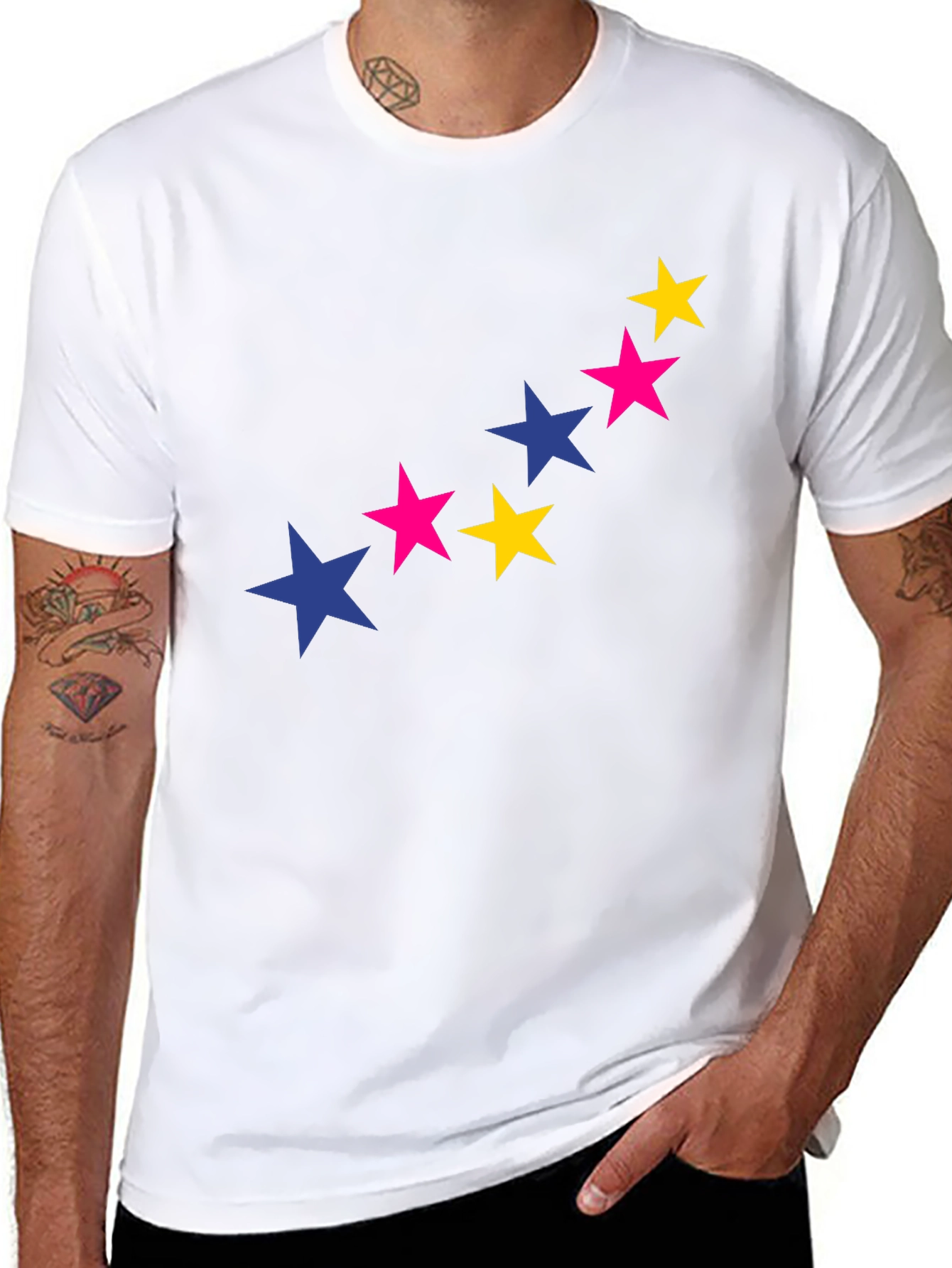 Starry Graphic Tee - Bold & Stylish Black T-Shirt