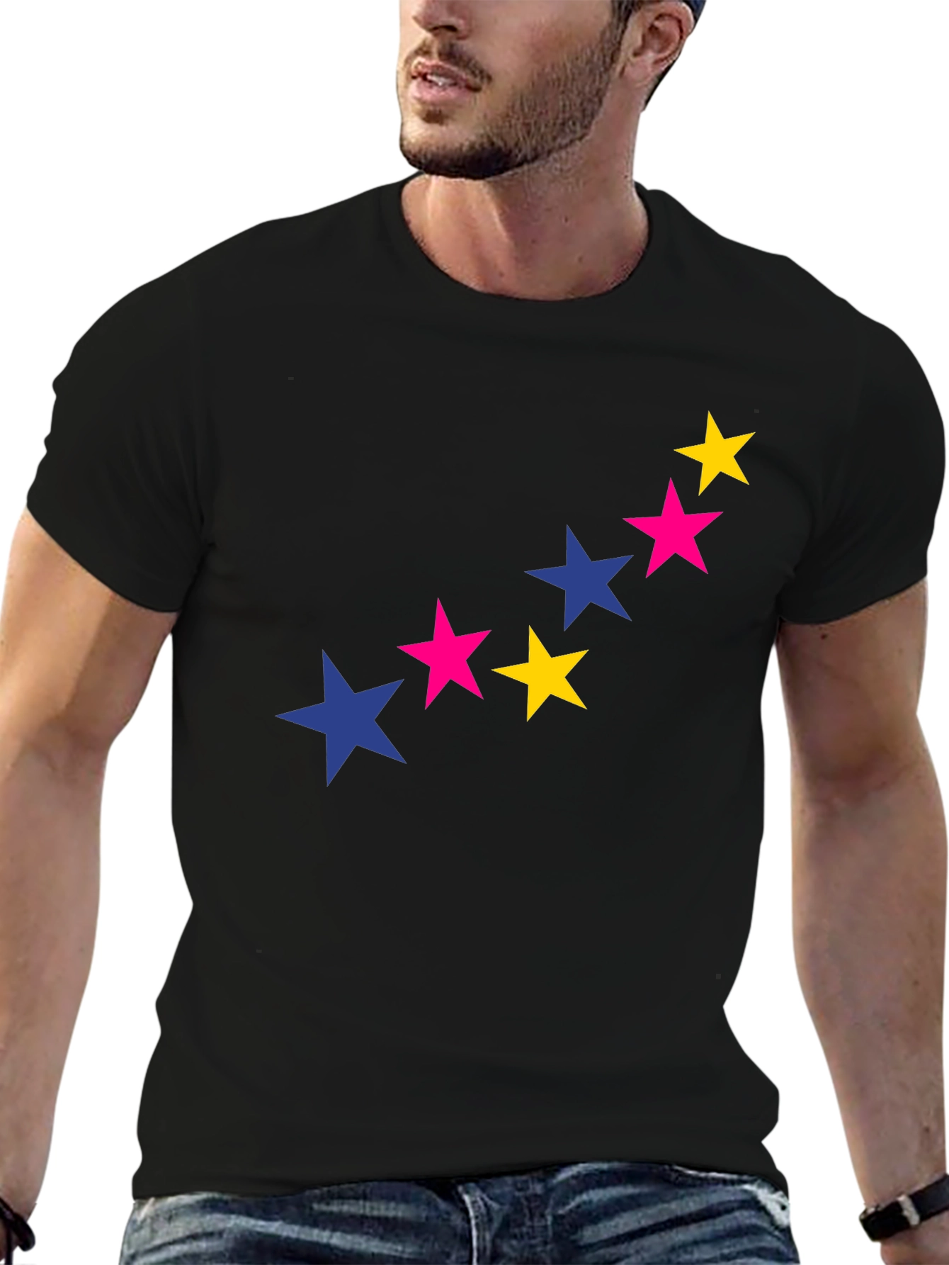 Starry Graphic Tee - Bold & Stylish Black T-Shirt