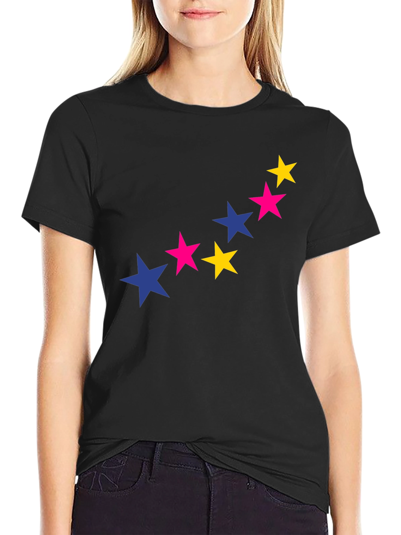 Starry Graphic Tee - Bold & Stylish Black T-Shirt