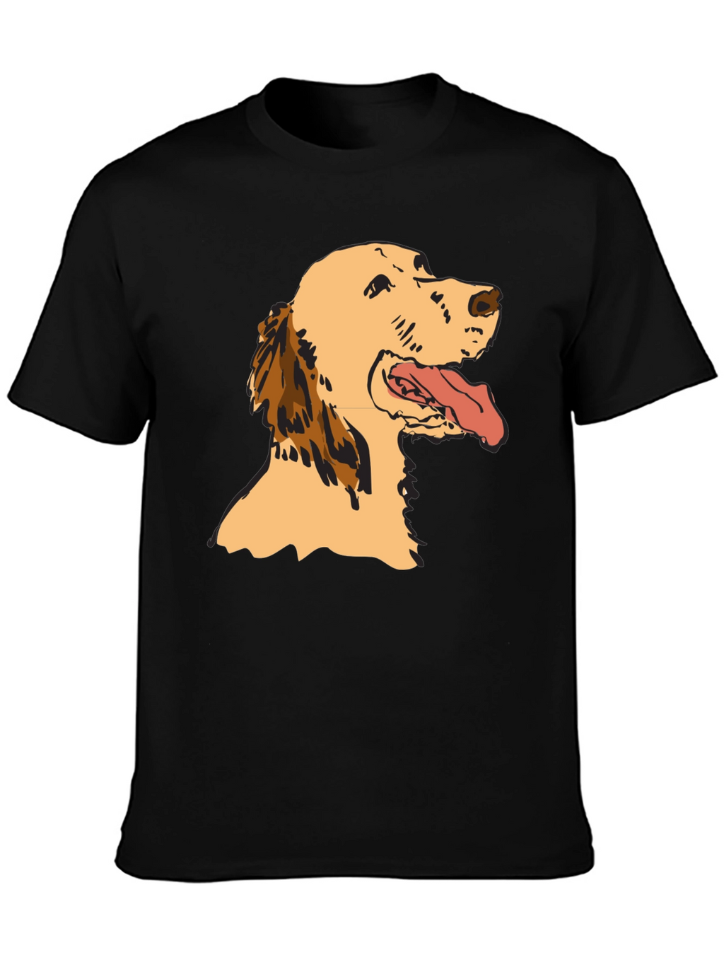 Dog Graphic Tee - Black Cotton T-Shirt