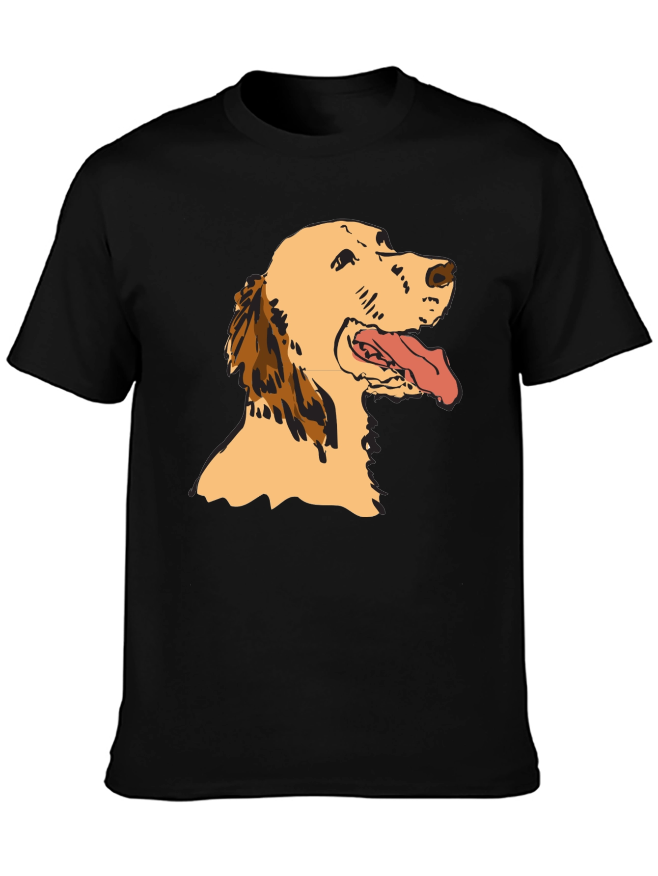Dog Graphic Tee - Black Cotton T-Shirt