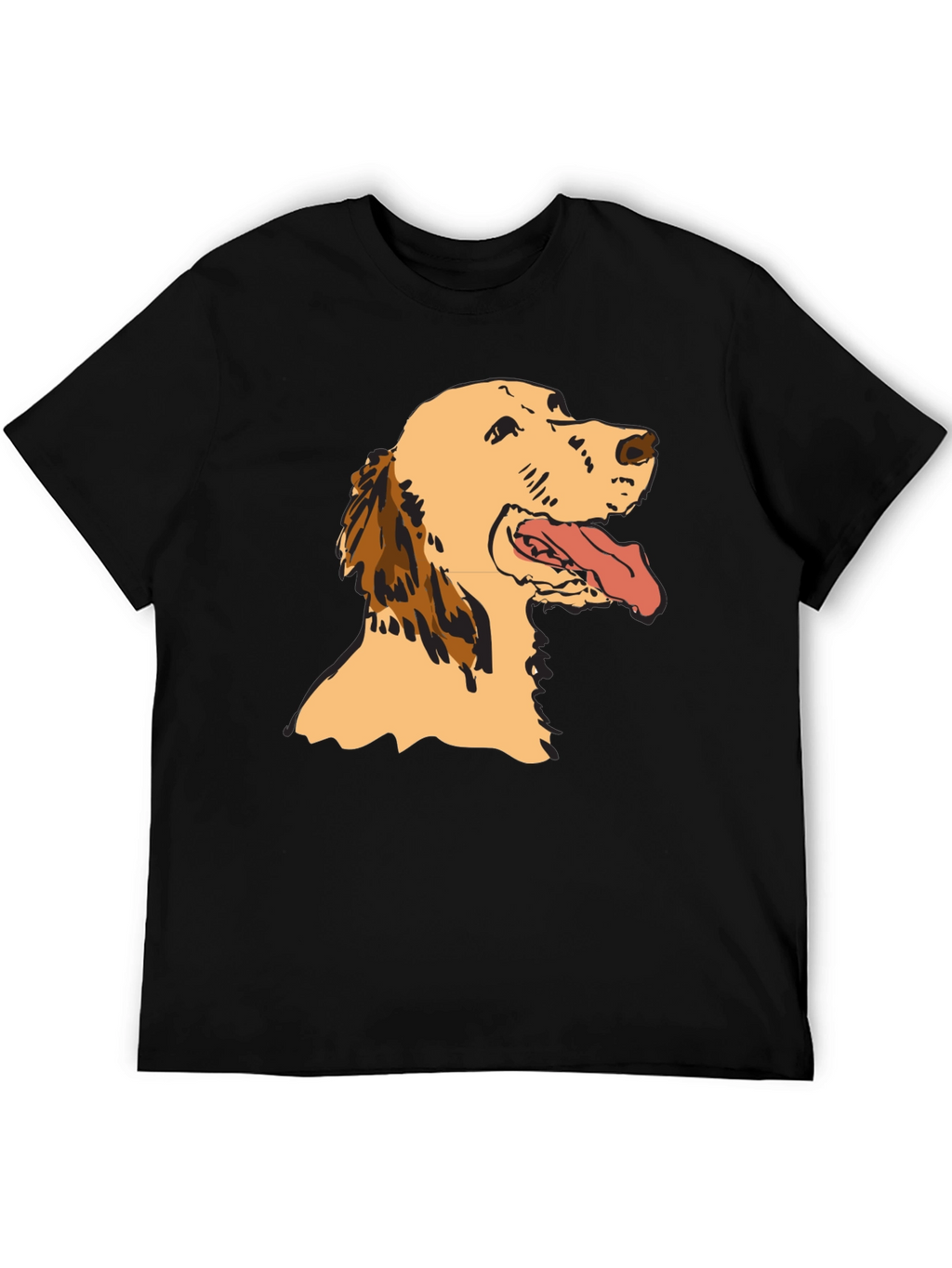 Dog Graphic Tee - Black Cotton T-Shirt
