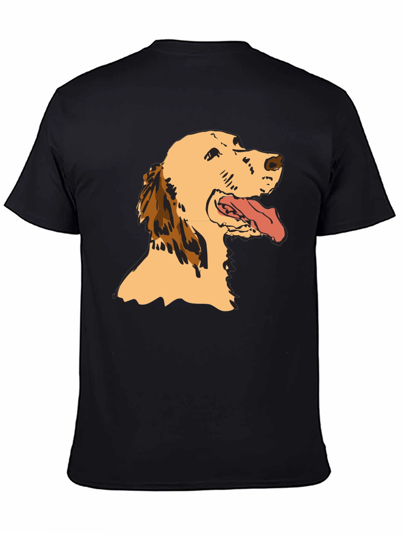 Dog Graphic Tee - Black Cotton T-Shirt