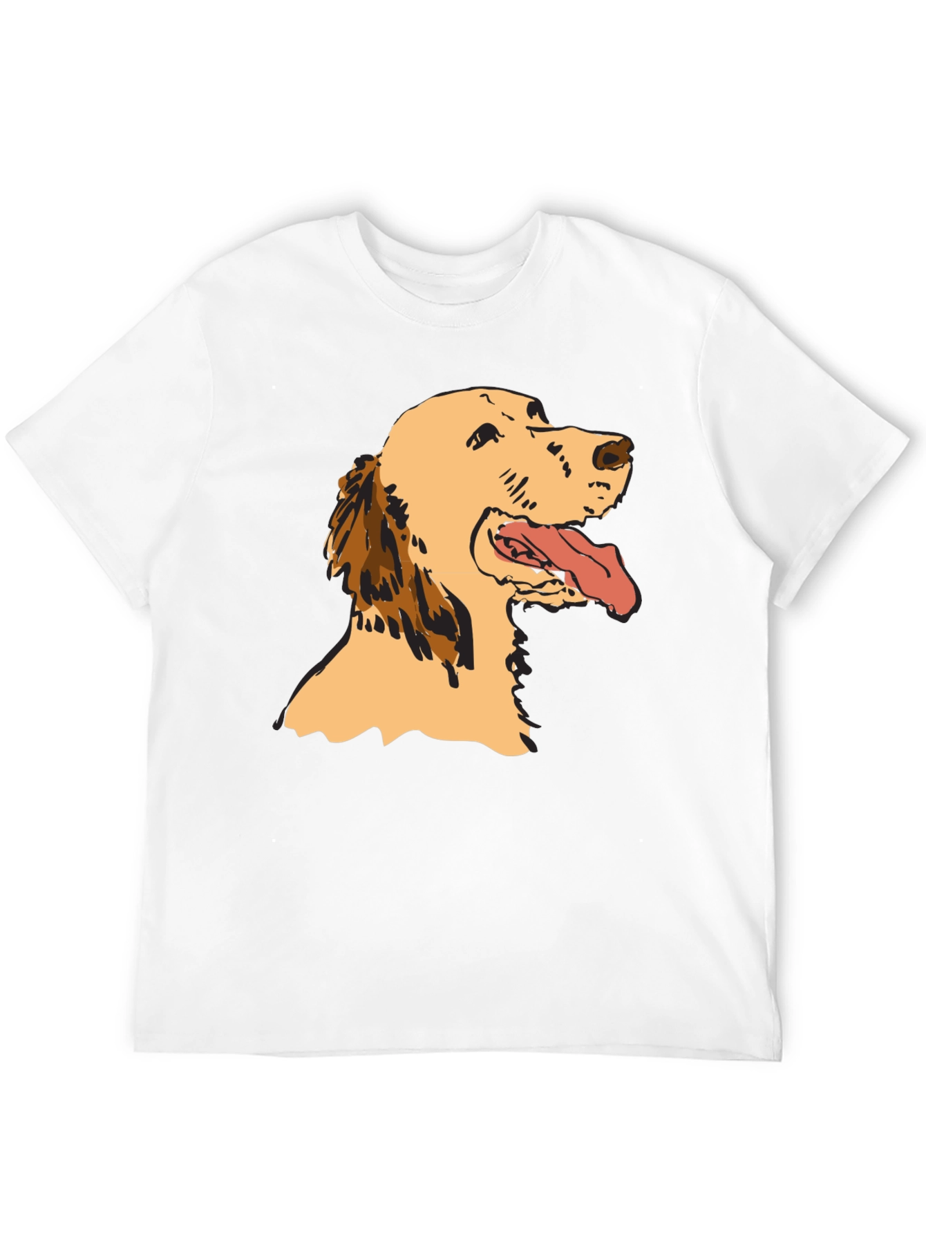 Dog Graphic Tee - Black Cotton T-Shirt