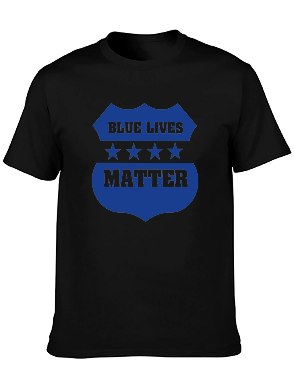Blue Lives Matter Graphic Tee - Black