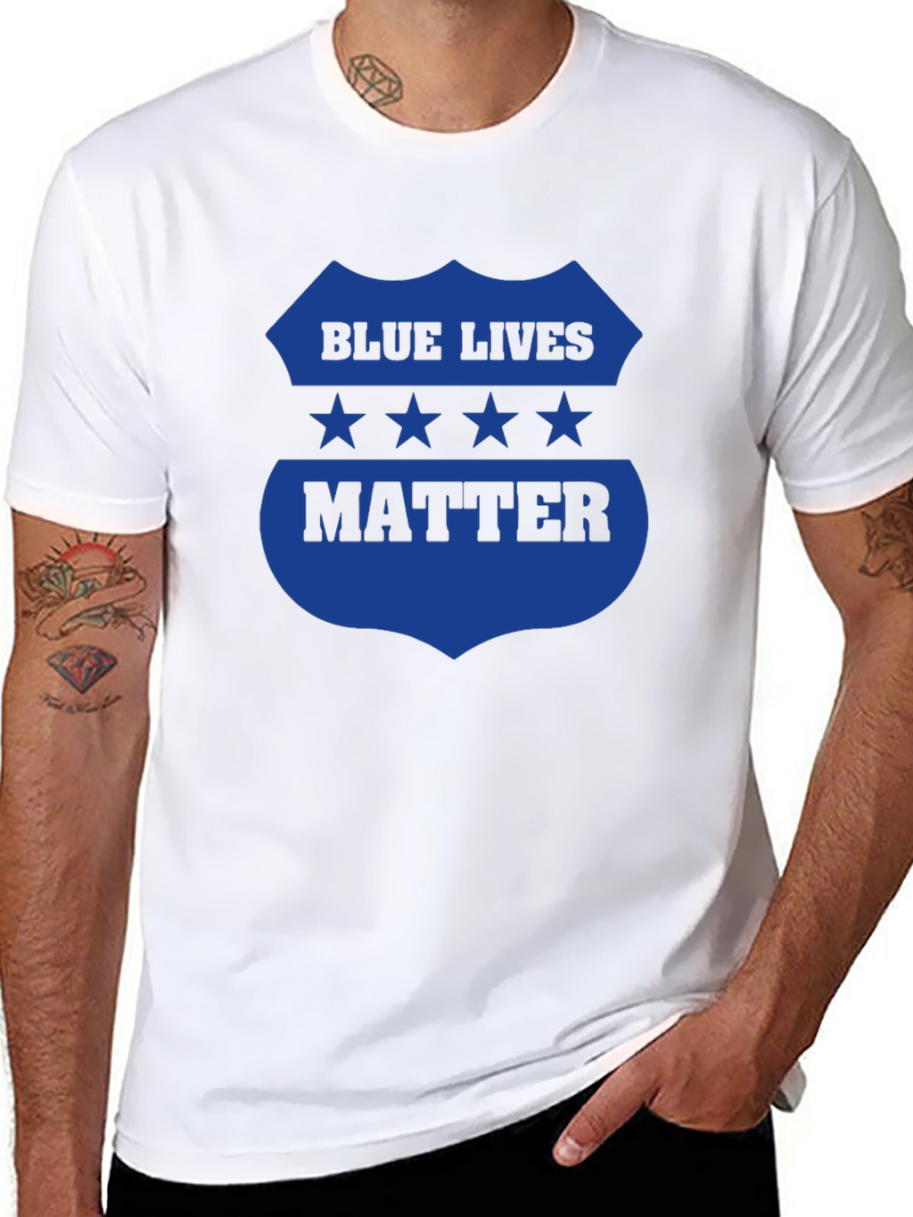 Blue Lives Matter Graphic Tee - Black