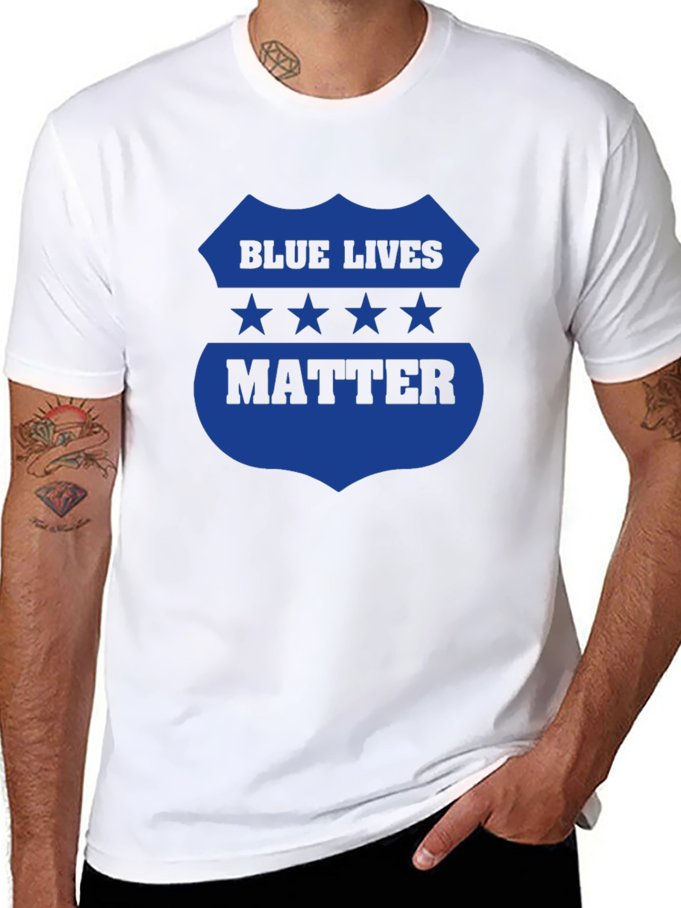 Blue Lives Matter Graphic Tee - Black