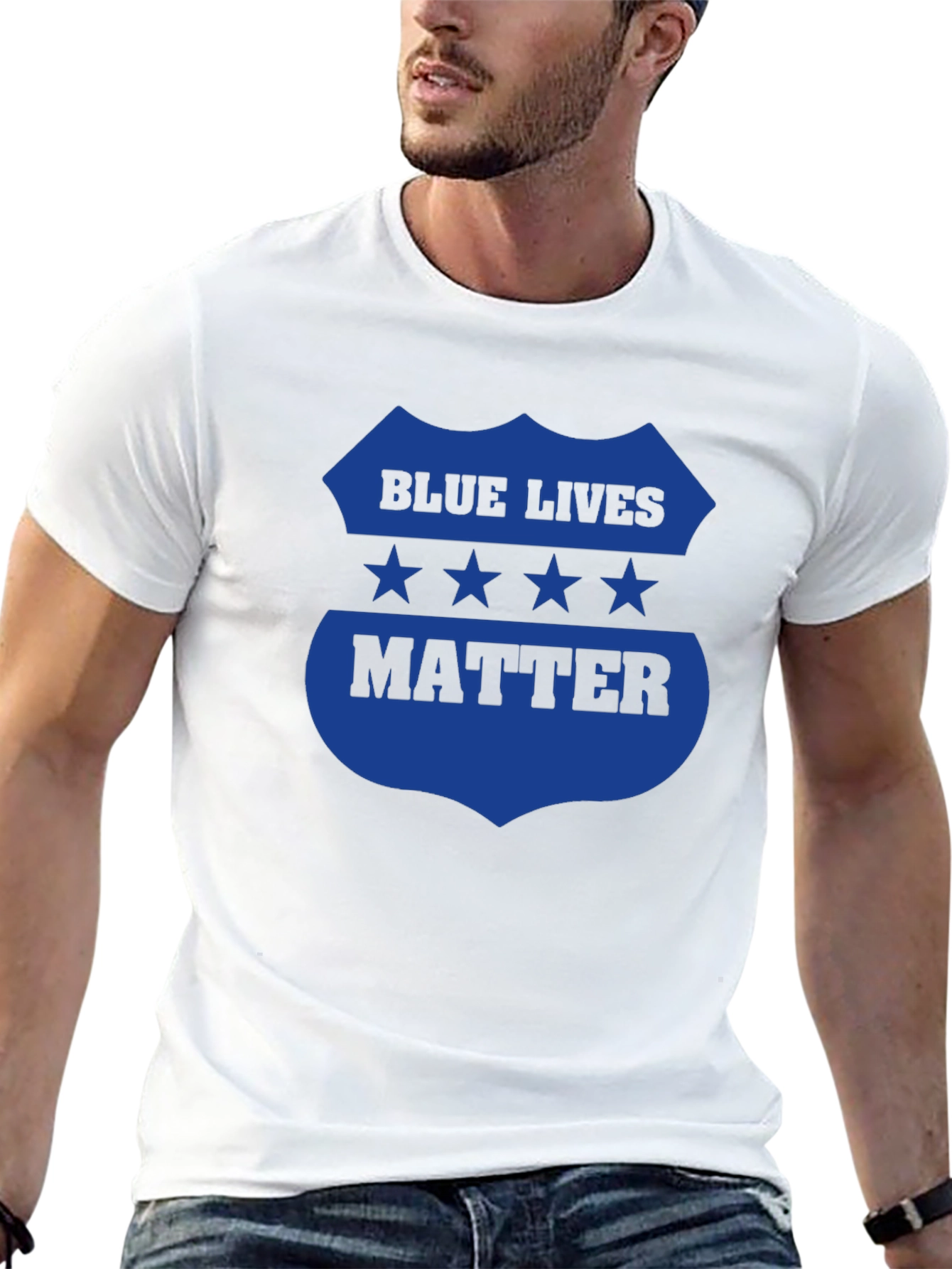 Blue Lives Matter Graphic Tee - Black