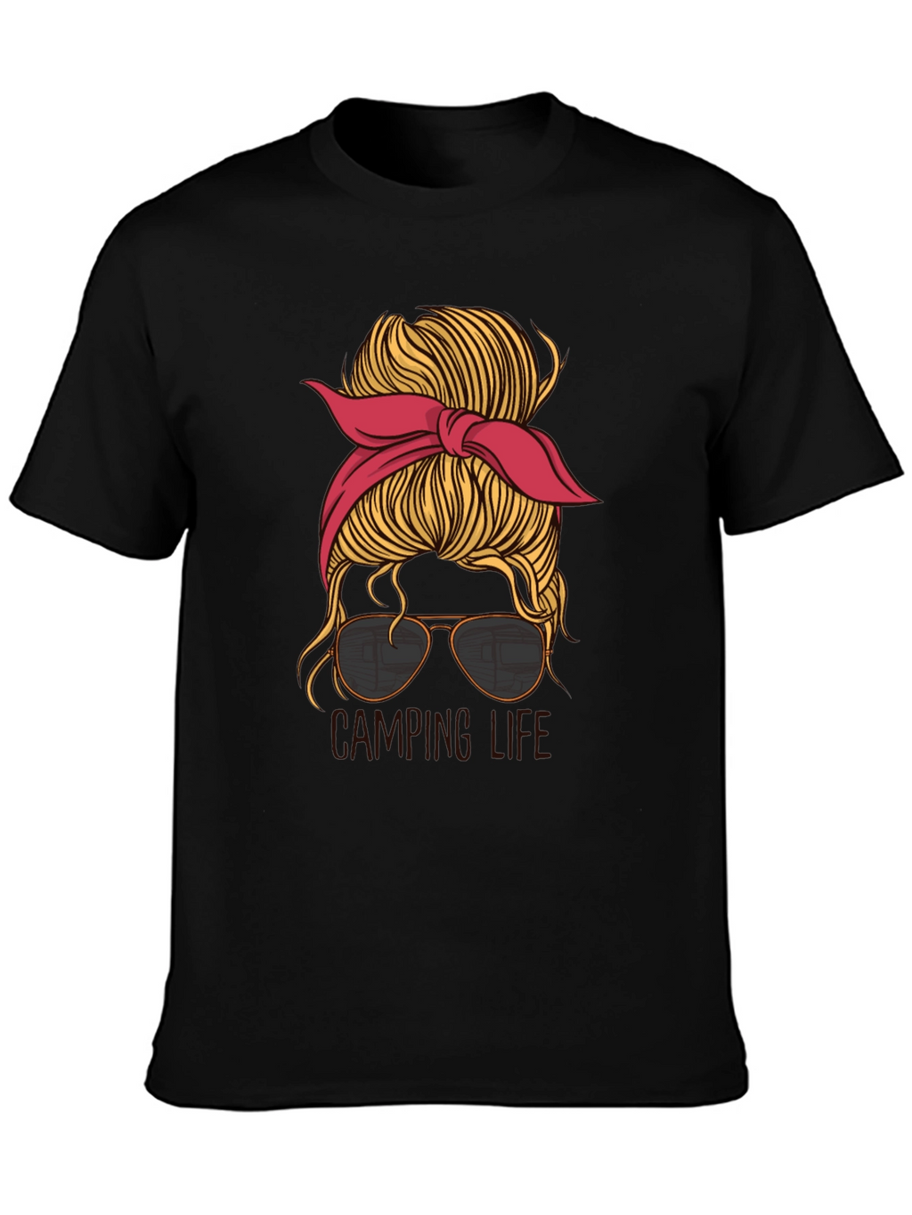 Camping Life Messy Bun T-Shirt